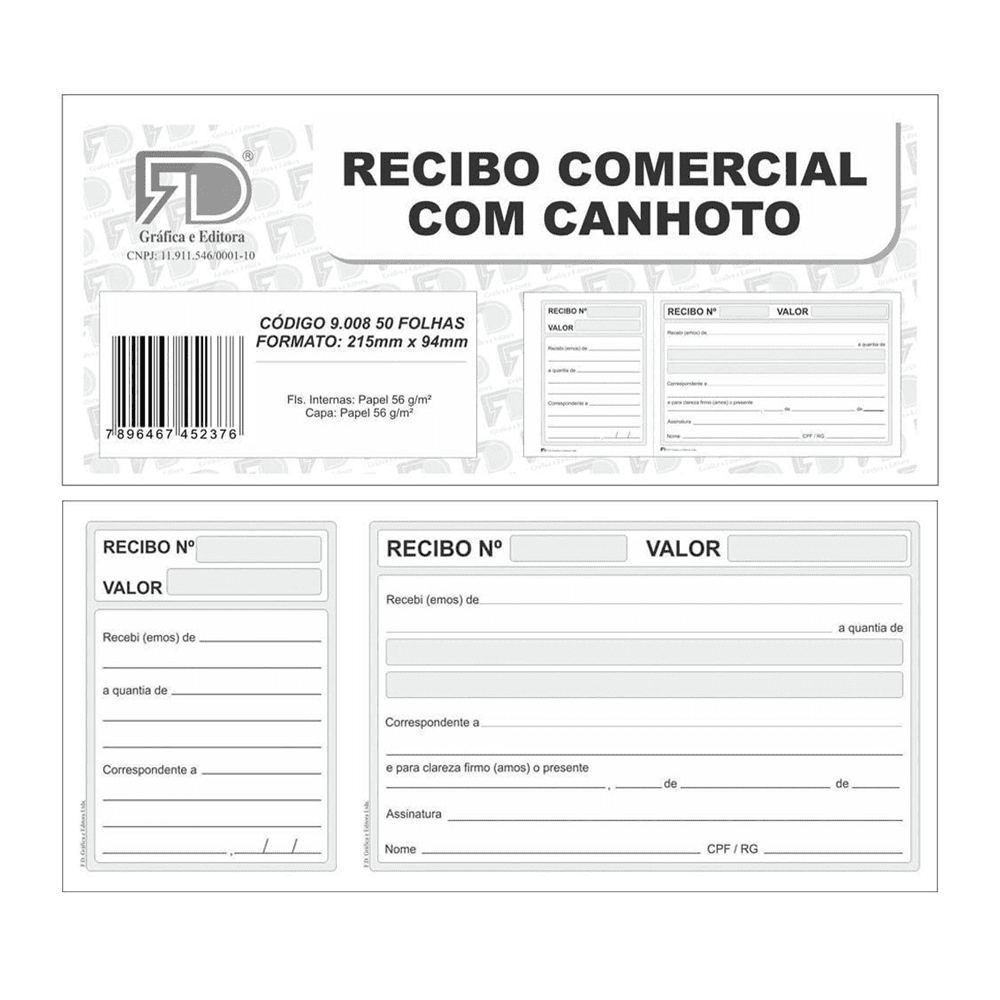 RECIBO COMERCIAL COM CANHOTO UN