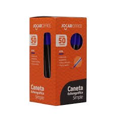 CANETA ESF SIMPLES MEDIA AZUL CAIXA  C/50 UN