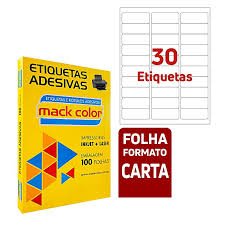 ETIQUETA CARTA 6180 INKJET/ LASER  66,7X25,4MM  100 FOLHAS